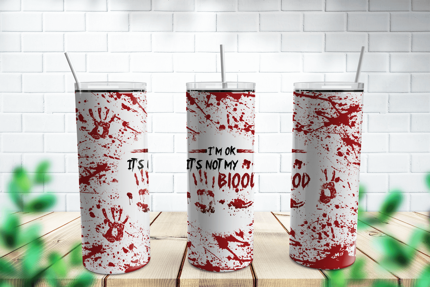 Not My Blood Halloween Tumbler Wrap