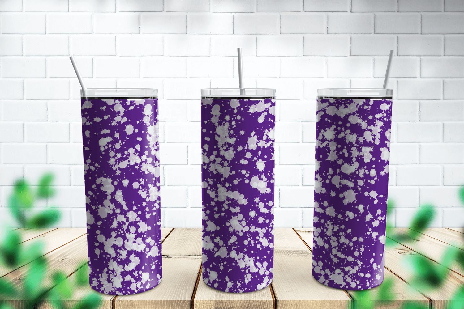 White With Purple Background Power Wash Tumbler Design