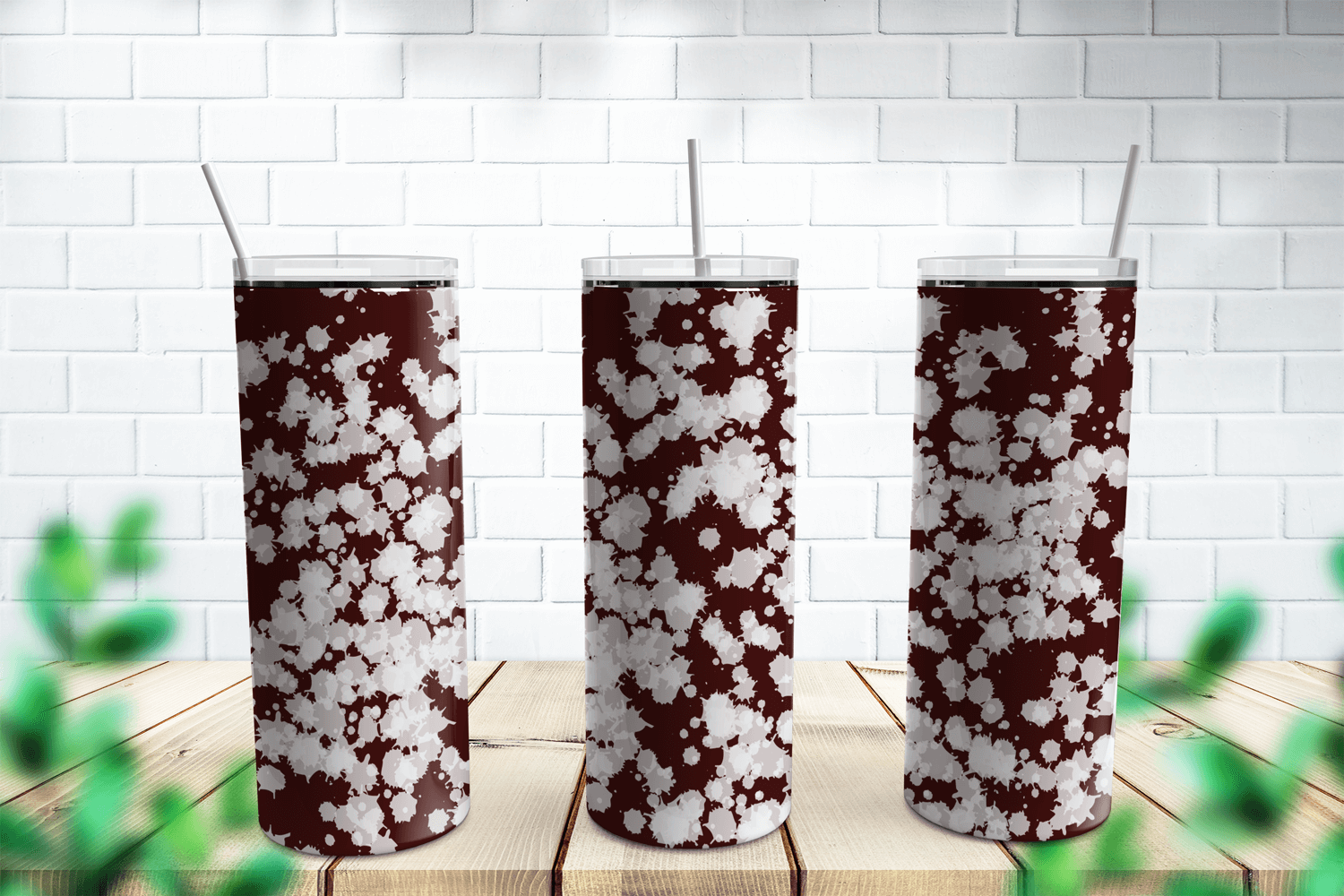 White With Maroon Background Power Wash Tumbler Design